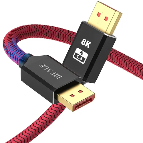 Miniatura 10 de BIFALE Paquete de 2 cables DisplayPort 1.4 8K con certificación VESA de 15 pies, cable DP 1.4 de nailon trenzado