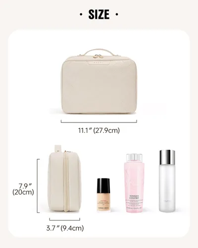 Miniatura 6 de EACHY Bolsa de Aseo Colgante de Viaje, Organizador de Maquillaje de Cuero PU con 4 Compartimentos Impermeable Tamaño Completo Artículos Esenciales