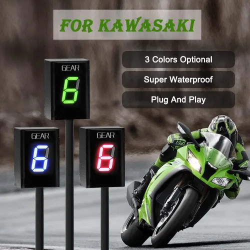 Miniatura 2 de Indicador de marcha de motocicleta para Kawasaki ER6N V650 Ninja 300 Z1000SX Moto 1-6 Pantalla de marcha ECU Plug Pantalla digital LED a prueba