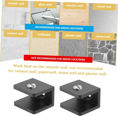 Miniatura 3 de Uonlytech Abrazadera para estantería, 8 piezas, soportes de estante de vidrio, fácil de instalar