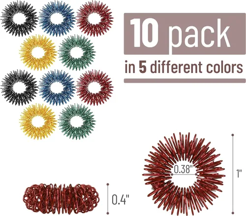Miniatura 2 de Mr. Pen - Anillos sensoriales con puntas, paquete de 10, tonos de joya, juguetes sensoriales para aliviar el estrés, anillo para ansiedad
