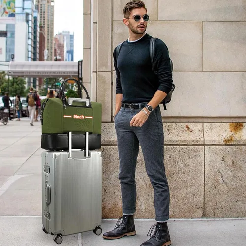 Miniatura 57 de CAMTOP - Bolsa de viaje de fin de semana para mujer, bolsa de lona con espacio para laptop de15.6 pulgadas