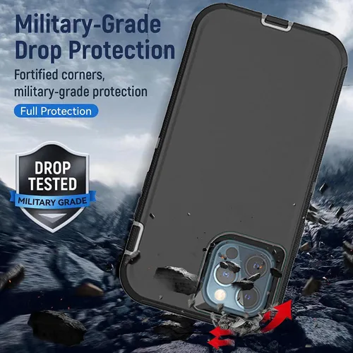 Miniatura 6 de YmhxcY Funda para iPhone 11 Pro Max, a prueba de golpes, a prueba de caídas, a prueba de polvo, 3 capas, duradera, funda de teléfono de protección