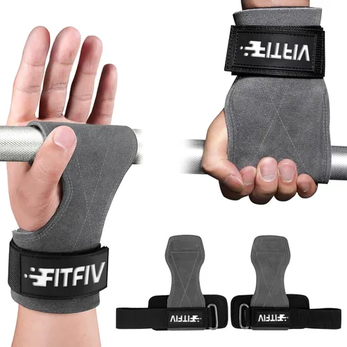 Miniatura 8 de Correa de muñeca de levantamiento de pesas, correas de cuero dobles para entrenamiento de fuerza en el gimnasio, muñequeras acolchadas de neopreno