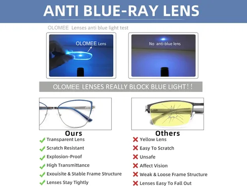 Miniatura 7 de Gafas de lectura para mujer, con bloqueo de luz azul, delgadas, lentes de lectura elegantes, marcos de metal, bisagras de resorte, paquete de 3