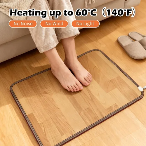 Miniatura 4 de Tapete grande con calefacción, calentador de pies debajo del escritorio, 10 niveles de temperatura y temporizador de apagado automático, ahorro