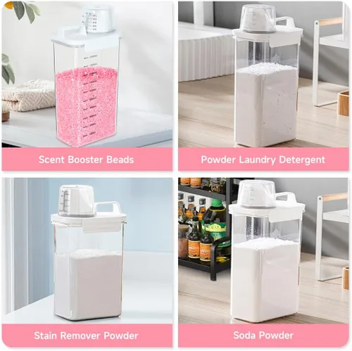 Miniatura 6 de Tokokimo Dispensador de detergente para ropa sucia – Recipiente de polvo y dispensador de perlas de refuerzo de aroma para organización de lavandería