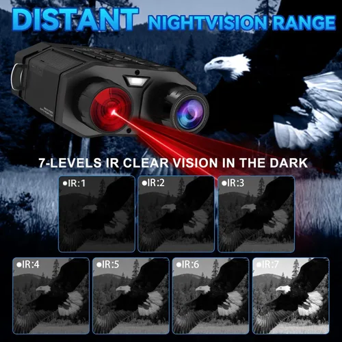 Miniatura 4 de Gafas de visión nocturna y prismáticos de visión nocturna, batería recargable de 4000 mAh, tarjeta de 32 GB, linterna integrada y botones