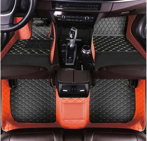 Tapetes de piso de automóvil compatibles con el 99 % de automóviles de pasajeros, SUV, sedán, híbridos, cupés, hatchbacks, alfombrillas Naranja con