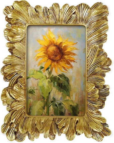 Miniatura 8 de Marcos de fotos vintage blancos para pared y mesa, marcos de fotos antiguos pequeños de 4 x 6 pulgadas con diseño floral adornado, estilo pintado a