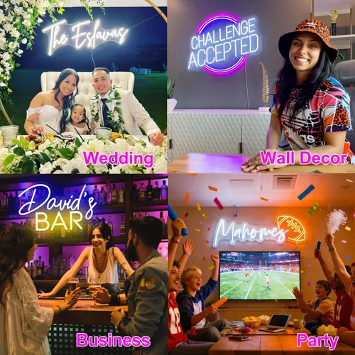 Miniatura 4 de Letrero de neón con nombre personalizado para pared, luces LED de neón personalizables, letras personalizables iluminadas, letreros iluminados