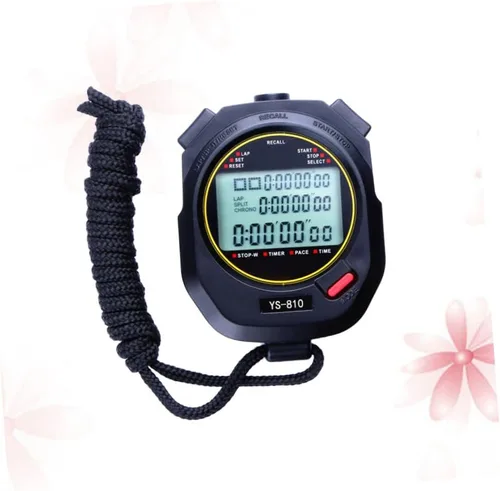 Miniatura 3 de Cronómetro deportivo LCD digital de tres filas con temporizador de cuenta regresiva para correr con funciones de alarma cronógrafo preciso