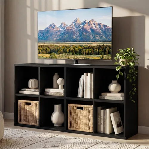 Miniatura 26 de YESHOMY Soporte de TV moderno Mid-Century para televisores de 43 a 55 pulgadas, centro de entretenimiento de 50 pulgadas con almacenamiento, consola