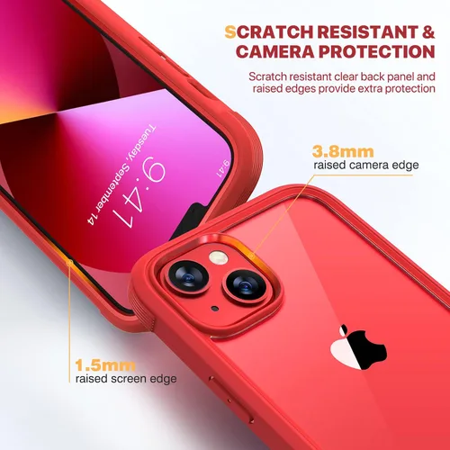 Miniatura 16 de Diaclara Funda diseñada para iPhone 16, mejorada [protección completa de la cámara], carcasa resistente de cuerpo completo con protector de pantalla