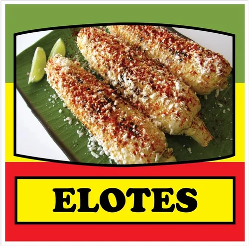 Calcomanías personalizadas para camiones de alimentos Elotes Mexican Food and Beverage Concession Concession Sign 10 in en el diseño lateral más 10