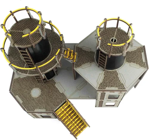 Miniatura 4 de War World Gaming Industry of War Refinery 1 – Prepintado – 1.102 in Sci-Fi Wargaming Terrain Modelo Diorama Scenery Sci-Fi Batalla Mesa Guerra