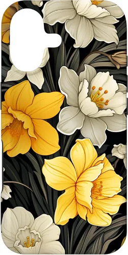 Daffodil Flower Pattern Modern Floral Case for iPhone 17