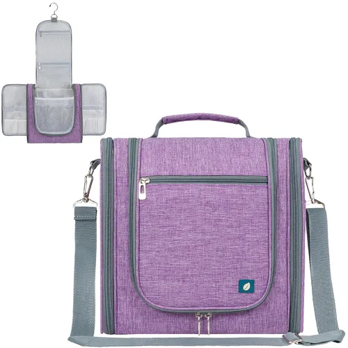 Miniatura 23 de PAVILIA - Bolsa de aseo para viaje para mujeres y hombres, organizador cosmético colgante, bolsa de maquillaje resistente al agua para accesorios