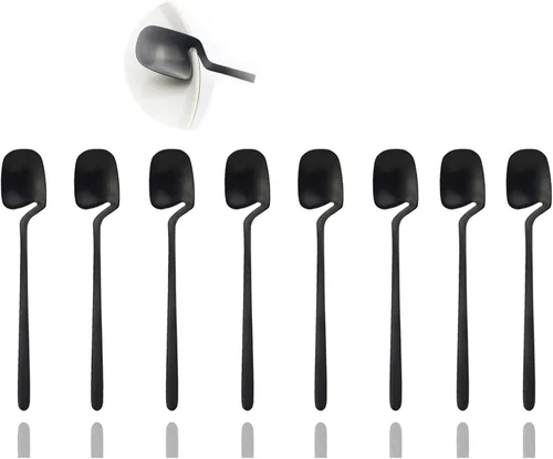 Miniatura 32 de JASHII Cuchara de mermelada de miel, mini cuchara de café de acero inoxidable, cucharadita, 6 piezas (plata mate)