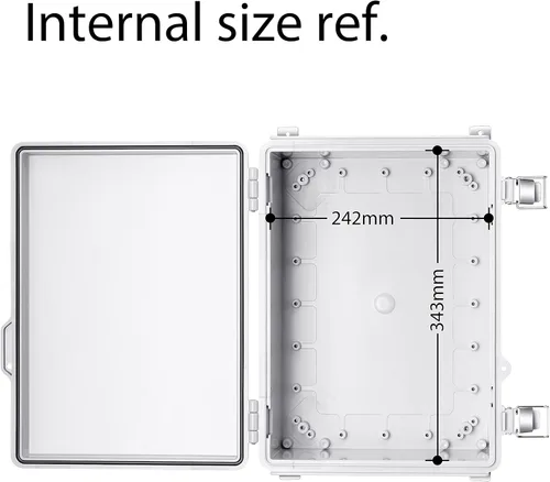 Miniatura 4 de Gratury Caja de conexiones, carcasa de plástico impermeable IP67 para proyectos eléctricos, cubierta gris con bisagras, incluye placa de montaje