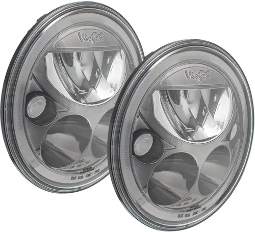 Miniatura 2 de Vision X Lighting (XIL-7RDBKIT) Faro LED redondo VX de 7 pulgadas con halo bajo-alto, kit de 2 luces, cara cromada negra