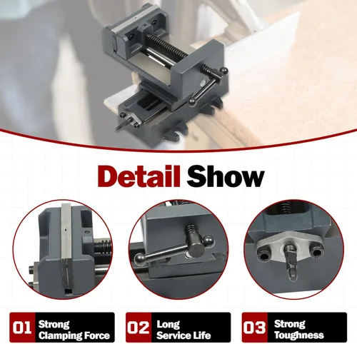 Miniatura 4 de findmall Prensa de taladro de diapositiva cruzada de 4 pulgadas, tornillo de banco de sobremesa resistente X-Y compuesto para fresadora CNC, máquina
