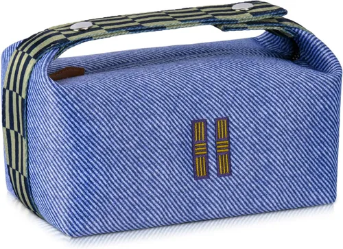 Miniatura 10 de Bolsa de maquillaje de moda para mujer, bolsa de viaje de lona naranja y roja, organizador de cosméticos colgante para mujer