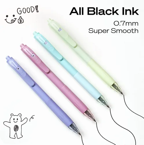 Miniatura 4 de WRITECH Bolígrafos de gel de punta fina: bolígrafo retráctil de tinta negra, escritura suave, punta media de 8 quilates, 0.028 in, punta media