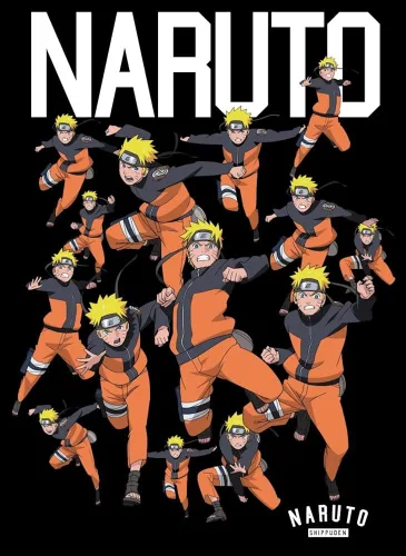 Miniatura 2 de Bioworld Naruto Shadow Clone Squad Art Boys Black Tee