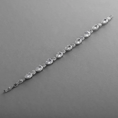 Miniatura 6 de Mariell Pulsera nupcial CZ, pulsera de tenis CZ para novias, circonita cúbica nupcial y joyería de boda, Metal Gema, Circonita cúbica