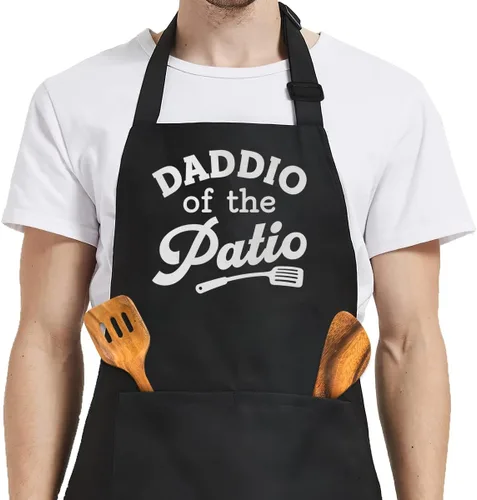 Miniatura 9 de SANDJEST Funny Mens Aprons with Pockets for BBQ Grilling Cooking Grandpa Husband Apron for Birthday Christmas Father's Day funny 7