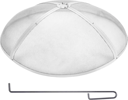 Miniatura 11 de VEVOR Rejilla redonda para fogata de 27 pulgadas, cubierta de metal de acero resistente reforzada, tapa para fogata al aire libre, tapas de pantalla