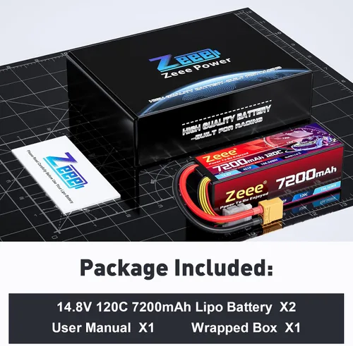 Miniatura 6 de Zeee 4S Lipo Battery 7200mAh 14.8V 120C Estuche rígido Batería RC con conector XT90 para 1/8 Buggy RC Car Truck Tank RC Truggy Racing Modelos