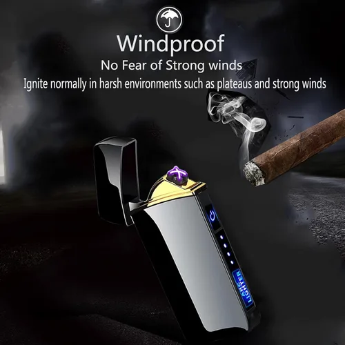 Miniatura 2 de T3-Tiger - Encendedor de arco inteligente, recargable por USB, resistente al viento, sin llama, encendedor de plasma ligero para fuego, barbacoas