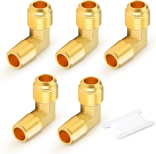 Miniatura 10 de GASHER 5 piezas de accesorios de tubo de cobre con conexión abocinadas de 45 grados, tuerca de 1,27 cm para aire acondicionado, extensión de cobre