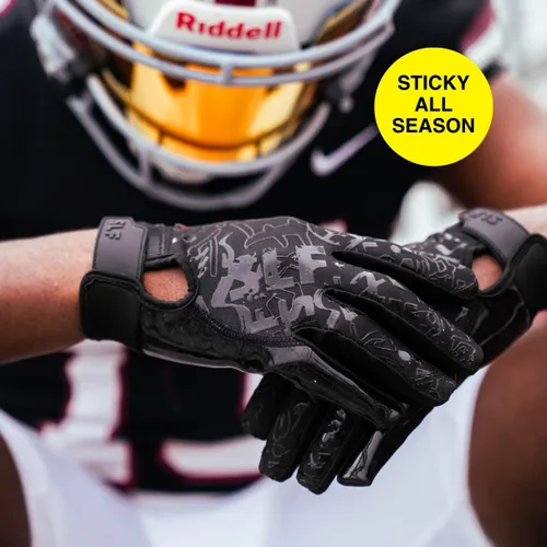 Miniatura 2 de SLEEFS Guantes de fútbol americano juvenil para niños y niñas, guantes pegajosos de receptor para fútbol americano con bandera para jóvenes, hombres