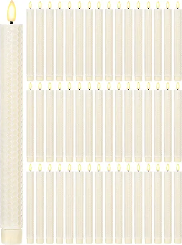 Miniatura 19 de Funtery - 48 piezas de velas LED cónicas sin llama de 11 pulgadas, velas parpadeantes que funcionan con pilas, en masa para Navidad, iglesia, boda