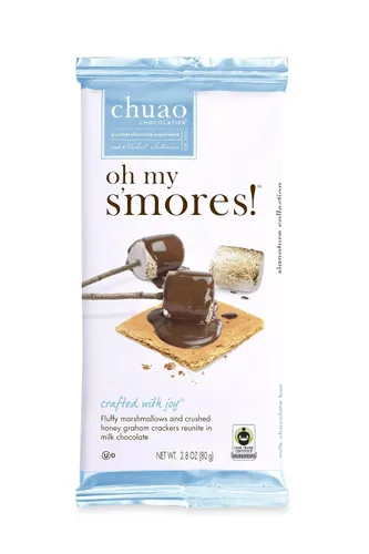 Miniatura 2 de Chuao Chocolatier Oh My S'mores Barras de chocolate con leche, chocolate gourmet artesano europeo sin conservantes, para cestas de regalo, Navidad