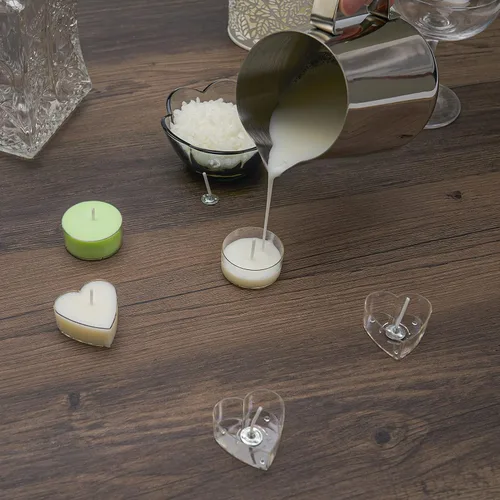 Miniatura 3 de CandMak Vasos de vela de té, 50 piezas de plástico de policarbonato transparente vacío molde de luz de té recipiente de lata con 50 mechas de vela