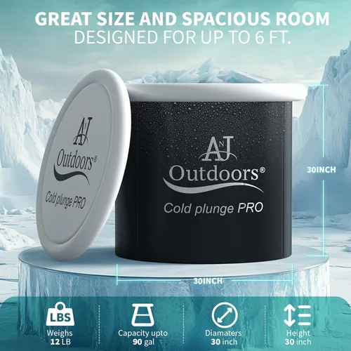 Miniatura 5 de Cold Plunge PRO - Tina de inmersión fría de última generación para atletas Bañera de hielo de pared con aislamiento integrado sin poste Bañera