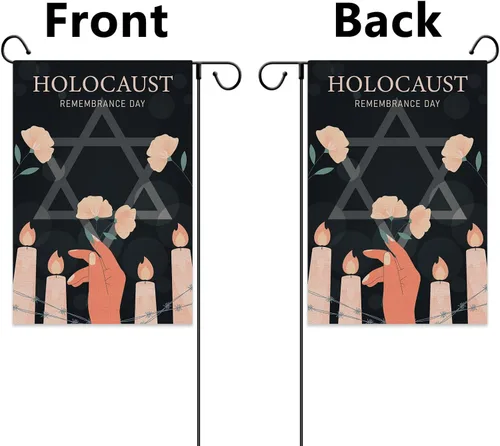 Miniatura 3 de Nepnuser Bandera de jardín del holocausto judíos de lino, Israel, judío, Shoah, Día del Recuerdo, para interiores y exteriores, decoración de patio