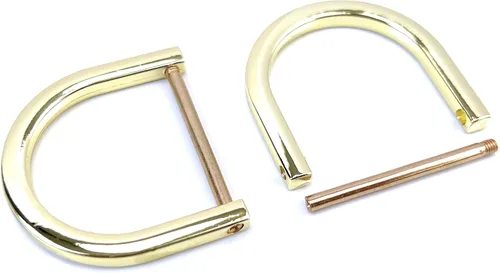 Miniatura 24 de 4 anillos en D resistentes con grillete de 1-1/2 pulgadas, oro antiguo, en forma de U, repuesto para bolso, llavero, collar de perro