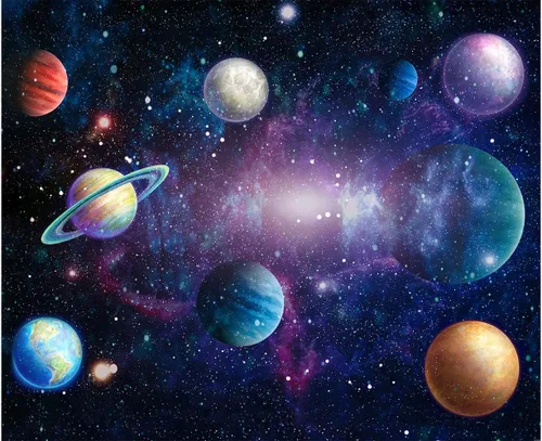 Telón de fondo del espacio exterior con galaxia estrellada para bebés, niños y niñas, temática de planeta, fiesta de cumpleaños, 118 x 95.6