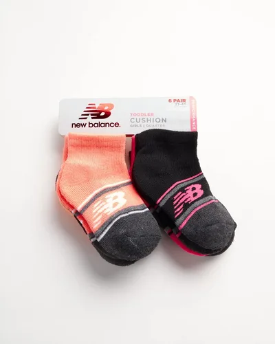 Miniatura 2 de New Balance Calcetines de bebé para niña, paquete de 6 calcetines de corte de cuarto (bebéniño)