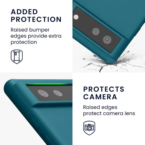 Miniatura 338 de kwmobile Funda Compatible con Google Pixel 6 Pro - Funda de teléfono de silicona TPU con acabado suave - Azul Arrecife