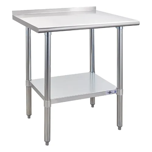 Miniatura 8 de Profeeshaw mesa de trabajo, de uso comercial, de acero inoxidable NSF con protector contra salpicaduras y estante inferior, para cocina, restaurante