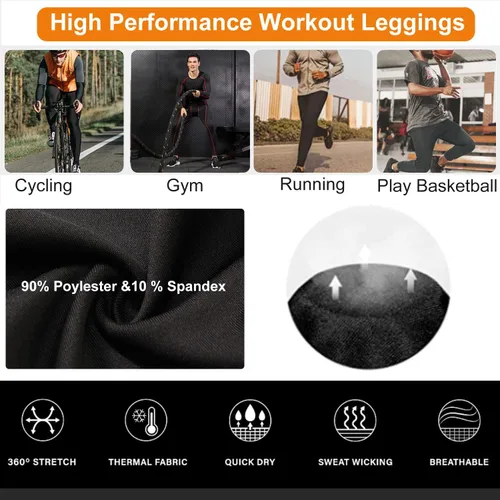 Miniatura 7 de Pantalones de compresión para hombre, mallas con bolsillos, para deportes de secado fresco, mallas atléticas para baloncesto y correr