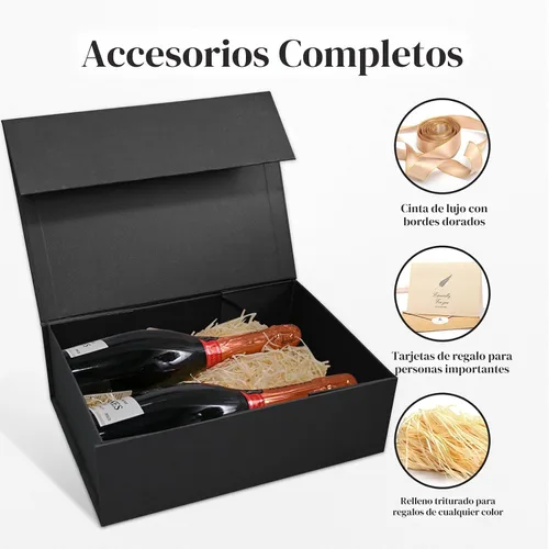 Miniatura 2 de LIFELUM Caja de regalo de 13.5 x 10 x 4 pulgadas, caja de regalo grande con tapas magnéticas, cajas de regalo negras para regalos de graduación