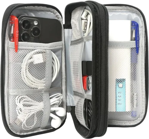 Miniatura 3 de CAAORDKSO Bolsa Organizadora de Electrónicos para Viaje, Estuche Pequeño Organizador de Cables Impermeable, Bolsa de Accesorios, Estuche Electrónico