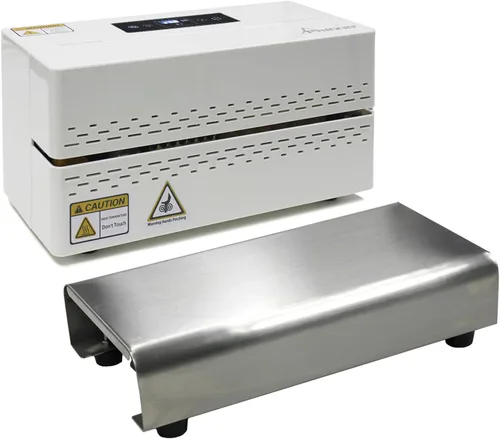 Miniatura 8 de Phezer Máquina de sellado térmico continuo, sellador automático de bolsas de plástico con control digital de temperatura, sellador térmico de banda